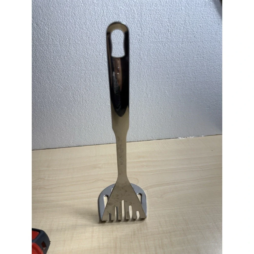 INOX Edelstahl Rost Frei 18/8 Heavy Stainless Slotted Angled‎ Spatula/Masher